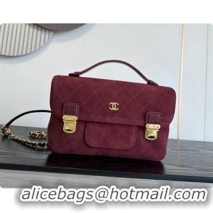 Affordable Price Chanel Backpack in Suede Calfskin AS6465 Amaranth Red 2026