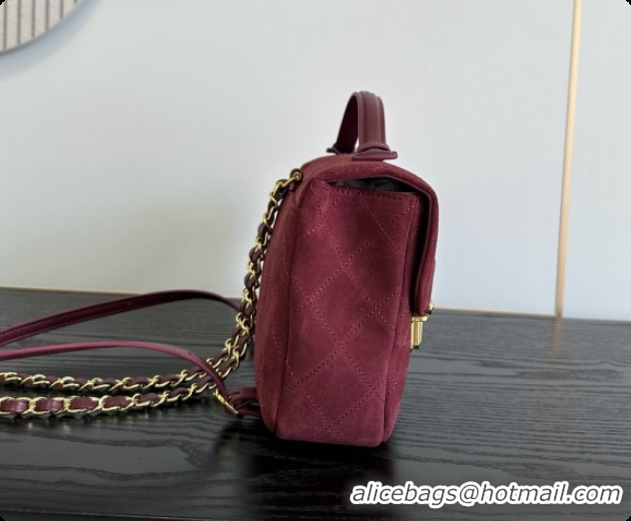 Affordable Price Chanel Backpack in Suede Calfskin AS6465 Amaranth Red 2026
