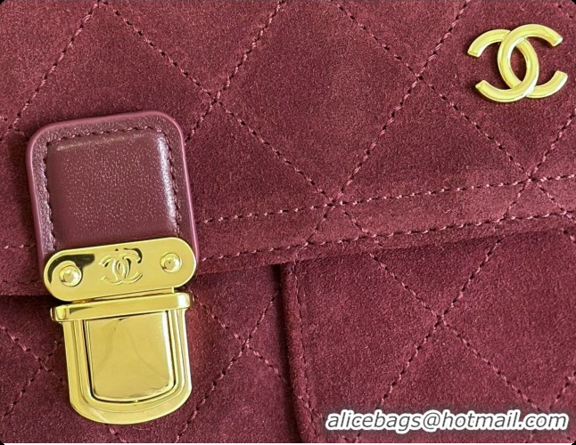 Affordable Price Chanel Backpack in Suede Calfskin AS6465 Amaranth Red 2026