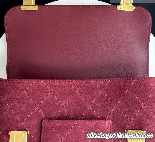Affordable Price Chanel Backpack in Suede Calfskin AS6465 Amaranth Red 2026