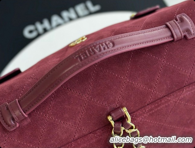 Affordable Price Chanel Backpack in Suede Calfskin AS6465 Amaranth Red 2026