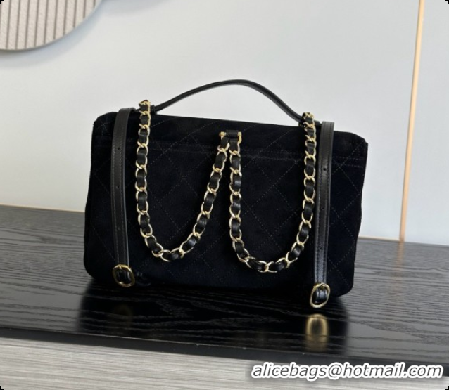 AAAAA Chanel Backpack in Suede Calfskin AS6465 Black 2026