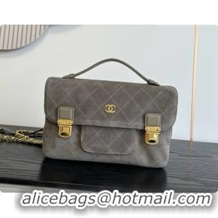 Popular Chanel Backpack in Suede Calfskin AS6465 Grey 2026