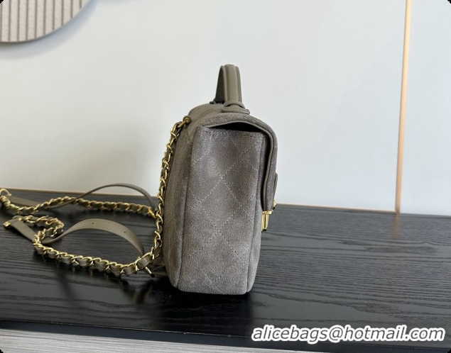 Popular Chanel Backpack in Suede Calfskin AS6465 Grey 2026