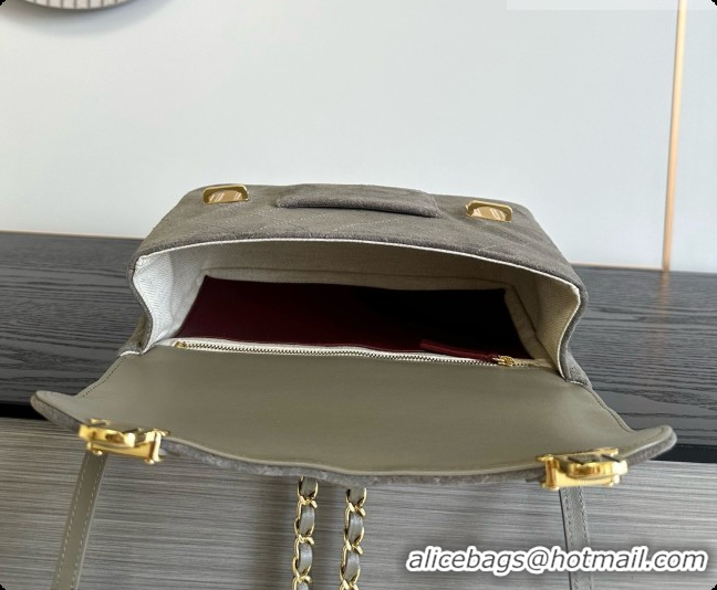 Popular Chanel Backpack in Suede Calfskin AS6465 Grey 2026