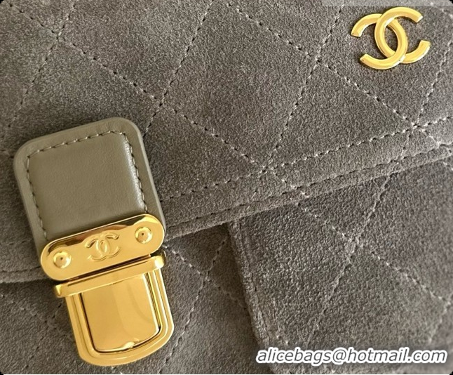 Popular Chanel Backpack in Suede Calfskin AS6465 Grey 2026