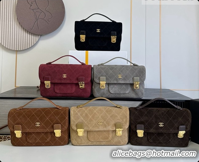 Popular Chanel Backpack in Suede Calfskin AS6465 Grey 2026