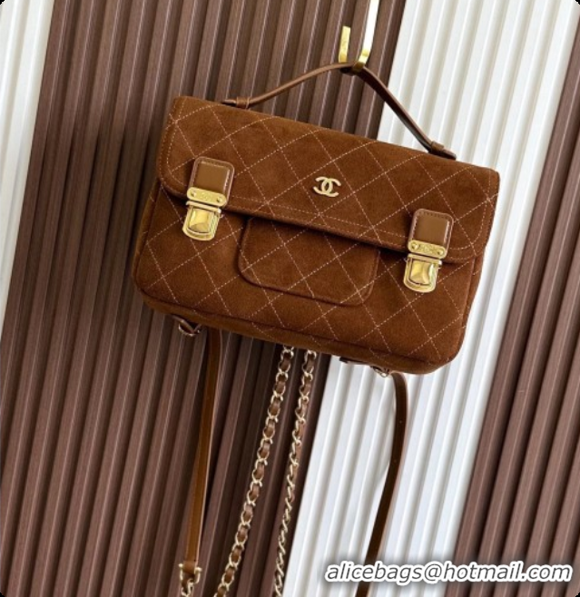 Good Product Chanel Backpack in Suede Calfskin AS6465 Caramel Brown 2026