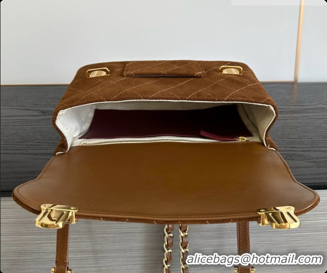 Good Product Chanel Backpack in Suede Calfskin AS6465 Caramel Brown 2026