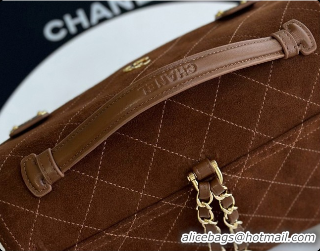 Good Product Chanel Backpack in Suede Calfskin AS6465 Caramel Brown 2026