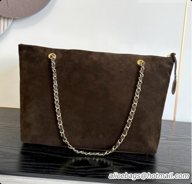 New Design Chanel Tote Bag with Pocket in Suede Calfskin AS6483 Coffee Brown 2026