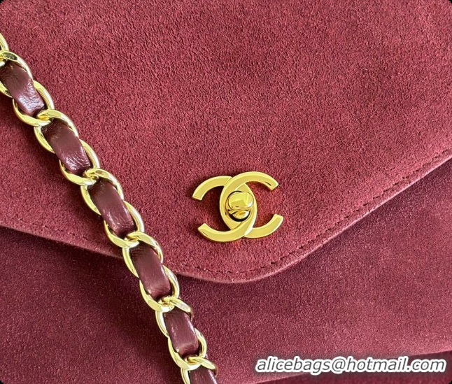 Discount Chanel Tote Bag with Pocket in Suede Calfskin AS6483 Wine Red 2026