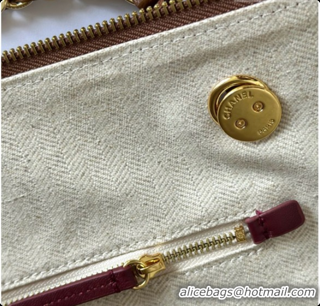 Duplicate Chanel Tote Bag with Pocket in Suede Calfskin AS6483 Caramel Brown 2026