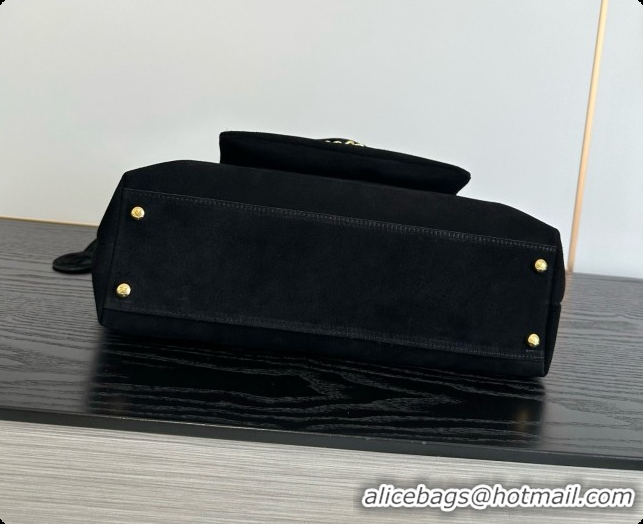 Low Cost Chanel Tote Bag with Pocket in Suede Calfskin AS6483 Black 2026