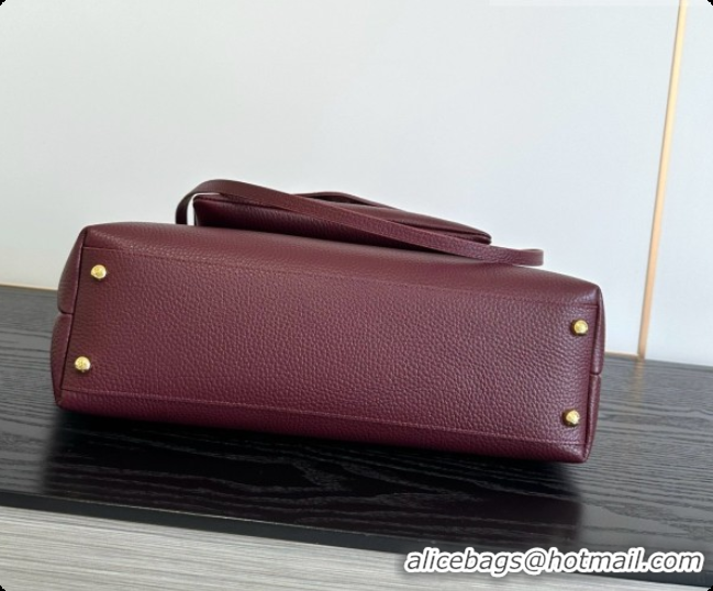 Low Price Chanel Tote Bag with Pocket in Grained Calfskin AS6483 Wine Red 2026 