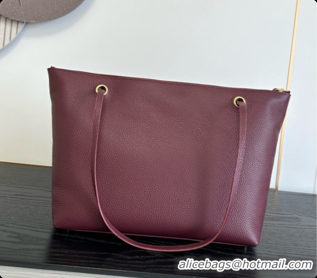Low Price Chanel Tote Bag with Pocket in Grained Calfskin AS6483 Wine Red 2026 
