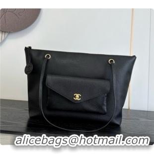 Trendy Design Chanel Tote Bag with Pocket in Grained Calfskin AS6483 Black 2026