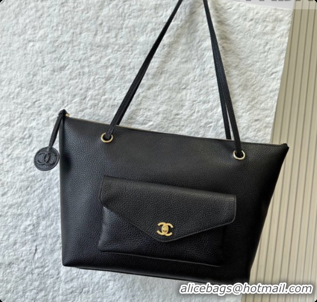 Trendy Design Chanel Tote Bag with Pocket in Grained Calfskin AS6483 Black 2026