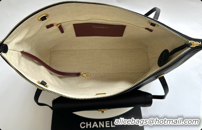 Trendy Design Chanel Tote Bag with Pocket in Grained Calfskin AS6483 Black 2026