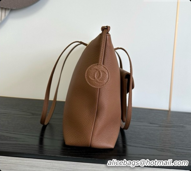 Unique Style Chanel Tote Bag with Pocket in Grained Calfskin AS6483 Caramel Brown 2026