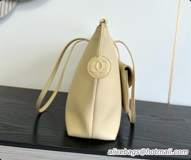 Grade Chanel Tote Bag with Pocket in Grained Calfskin AS6483 Apricot 2026