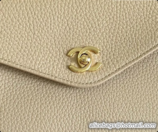Grade Chanel Tote Bag with Pocket in Grained Calfskin AS6483 Apricot 2026