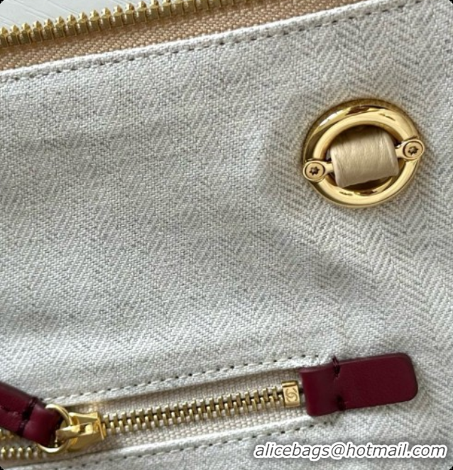 Grade Chanel Tote Bag with Pocket in Grained Calfskin AS6483 Apricot 2026