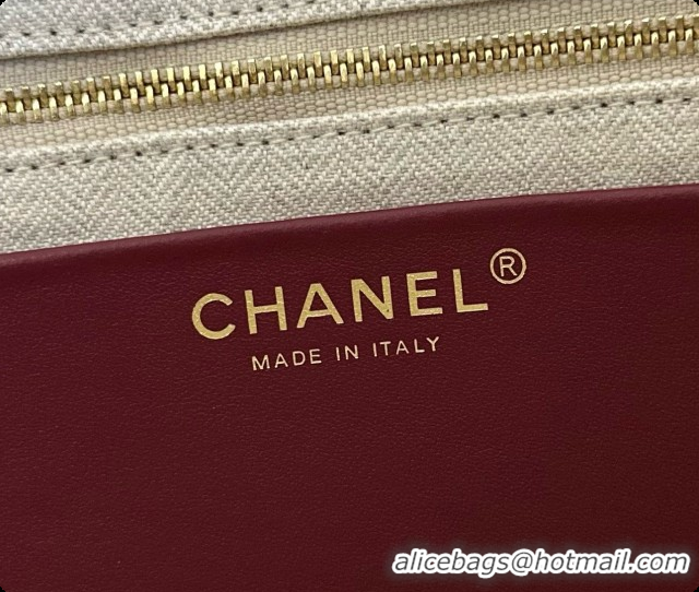 Grade Chanel Tote Bag with Pocket in Grained Calfskin AS6483 Apricot 2026