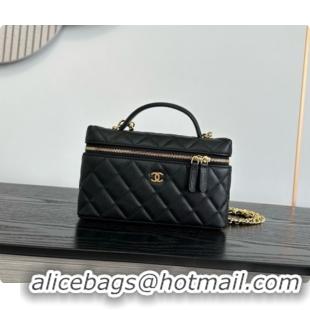 Stylish Chanel Mini Vanity with Chain in Quilted Grained Calfskin CH100813 Black 2026