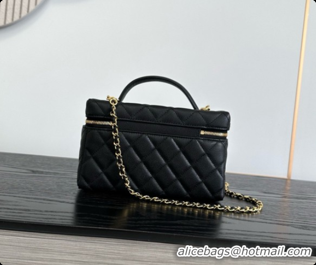 Stylish Chanel Mini Vanity with Chain in Quilted Grained Calfskin CH100813 Black 2026