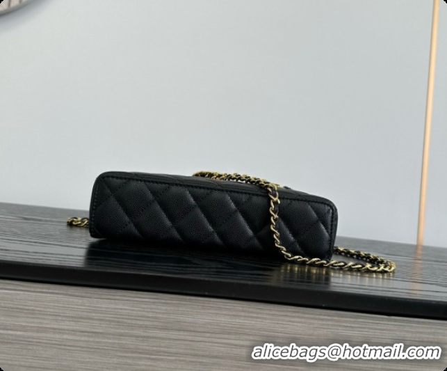 Stylish Chanel Mini Vanity with Chain in Quilted Grained Calfskin CH100813 Black 2026