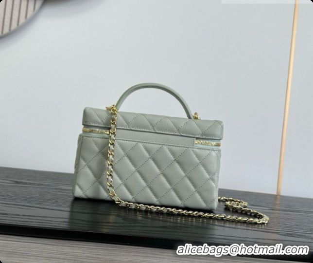 Best Price Chanel Mini Vanity with Chain in Quilted Grained Calfskin CH100813 Grey 2026