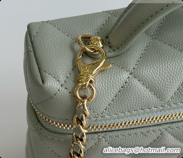 Best Price Chanel Mini Vanity with Chain in Quilted Grained Calfskin CH100813 Grey 2026