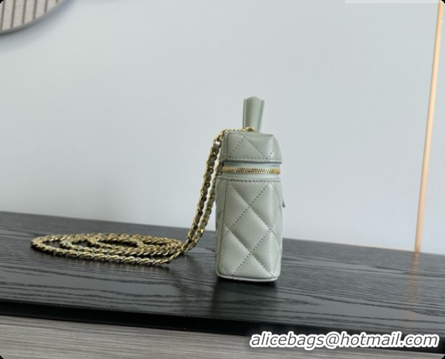 Best Price Chanel Mini Vanity with Chain in Quilted Grained Calfskin CH100813 Grey 2026