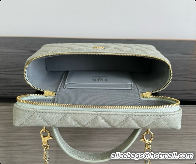 Best Price Chanel Mini Vanity with Chain in Quilted Grained Calfskin CH100813 Grey 2026