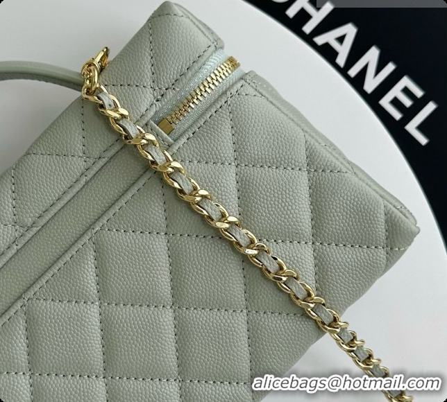 Best Price Chanel Mini Vanity with Chain in Quilted Grained Calfskin CH100813 Grey 2026