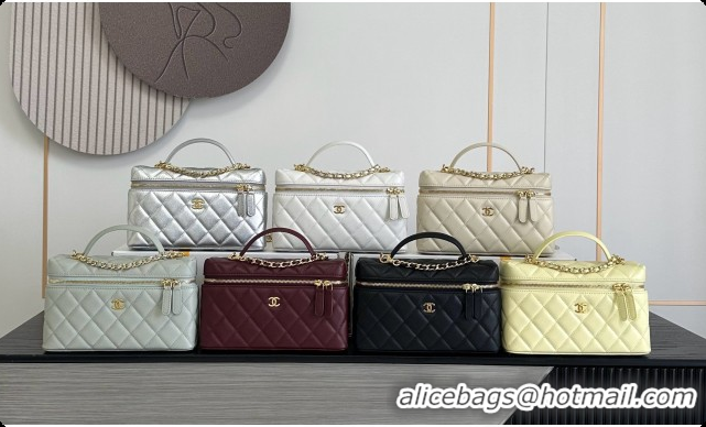 Best Price Chanel Mini Vanity with Chain in Quilted Grained Calfskin CH100813 Grey 2026