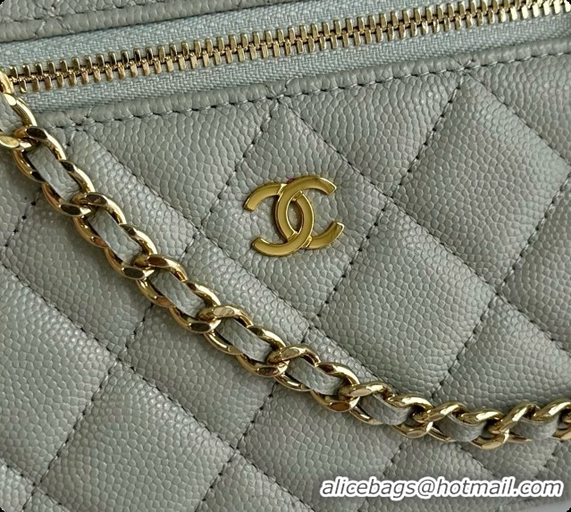 Best Price Chanel Mini Vanity with Chain in Quilted Grained Calfskin CH100813 Grey 2026
