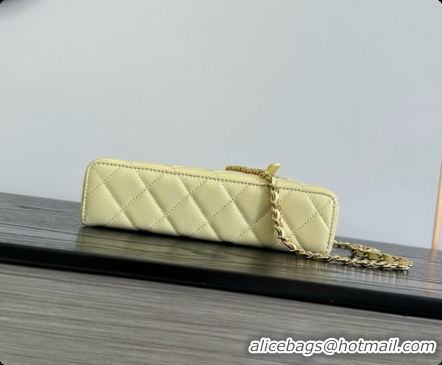 Shoulder Carry Chanel Mini Vanity with Chain in Quilted Grained Calfskin CH100815 Yellow 2026