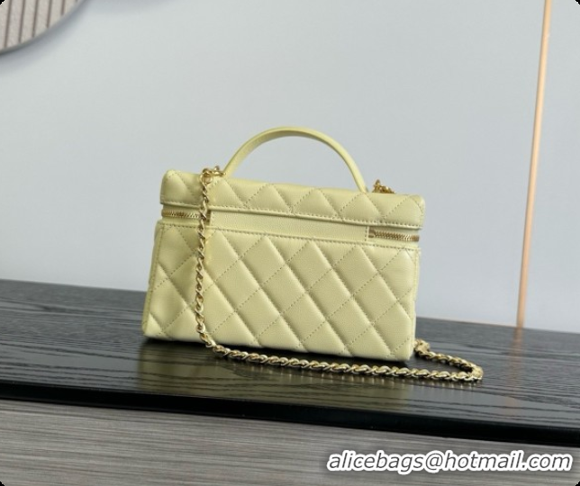Shoulder Carry Chanel Mini Vanity with Chain in Quilted Grained Calfskin CH100815 Yellow 2026