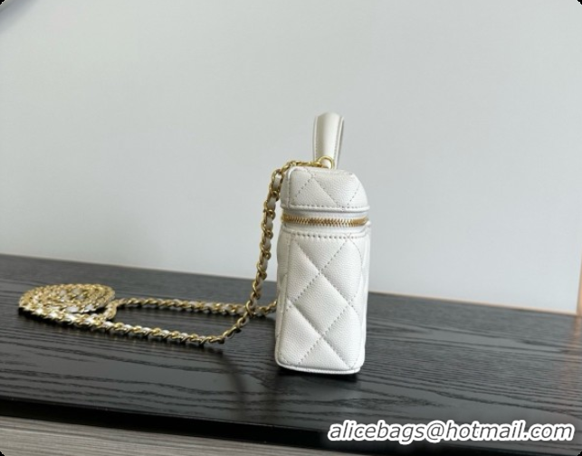 Pretty Style Chanel Mini Vanity with Chain in Quilted Grained Calfskin CH100816 White 2026