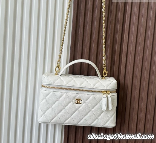Pretty Style Chanel Mini Vanity with Chain in Quilted Grained Calfskin CH100816 White 2026