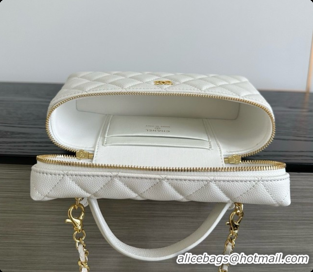 Pretty Style Chanel Mini Vanity with Chain in Quilted Grained Calfskin CH100816 White 2026