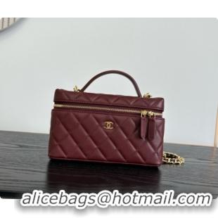 Sumptuous Chanel Mini Vanity with Chain in Quilted Grained Calfskin CH100817 Burgundy 2026