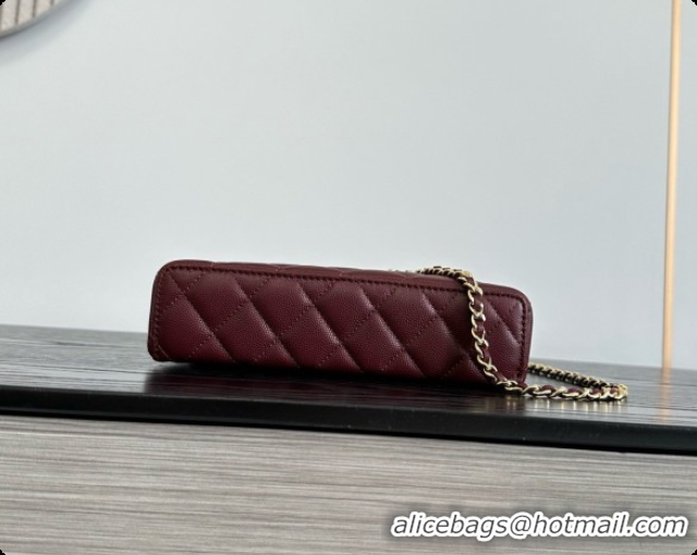 Sumptuous Chanel Mini Vanity with Chain in Quilted Grained Calfskin CH100817 Burgundy 2026