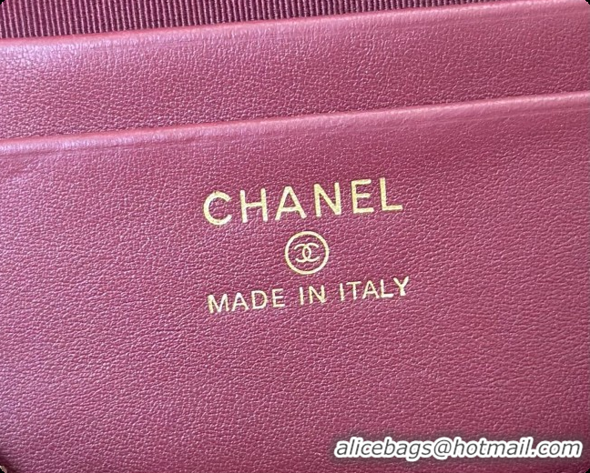 Sumptuous Chanel Mini Vanity with Chain in Quilted Grained Calfskin CH100817 Burgundy 2026
