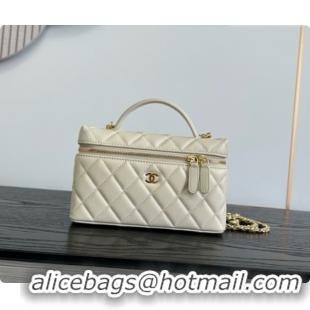Buy Luxury Chanel Mini Vanity with Chain in Quilted Grained Calfskin CH100818 Beige 2026