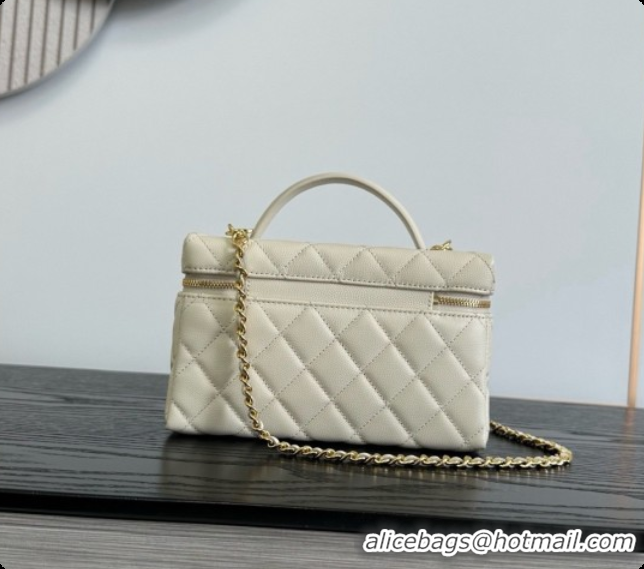 Buy Luxury Chanel Mini Vanity with Chain in Quilted Grained Calfskin CH100818 Beige 2026