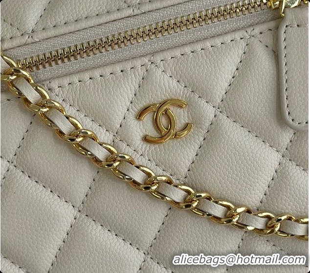 Buy Luxury Chanel Mini Vanity with Chain in Quilted Grained Calfskin CH100818 Beige 2026