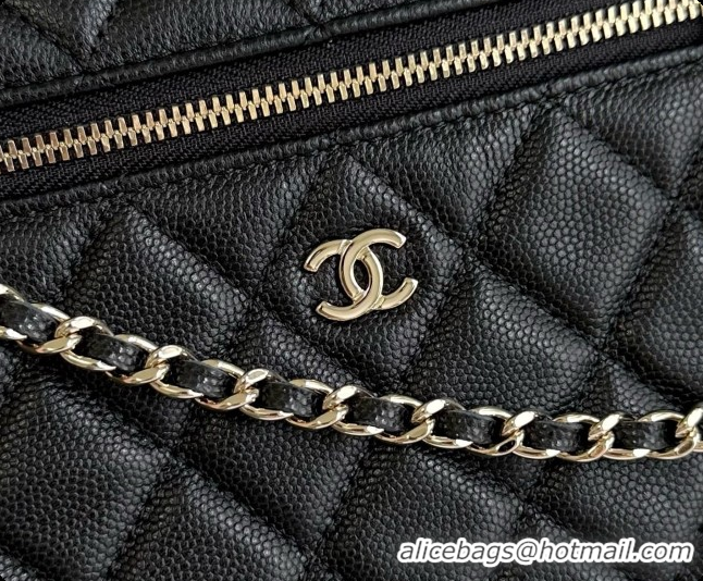 Grade Quality Chanel Vanity with Chain in Quilted Grained Calfskin CH100807 Black 2026
